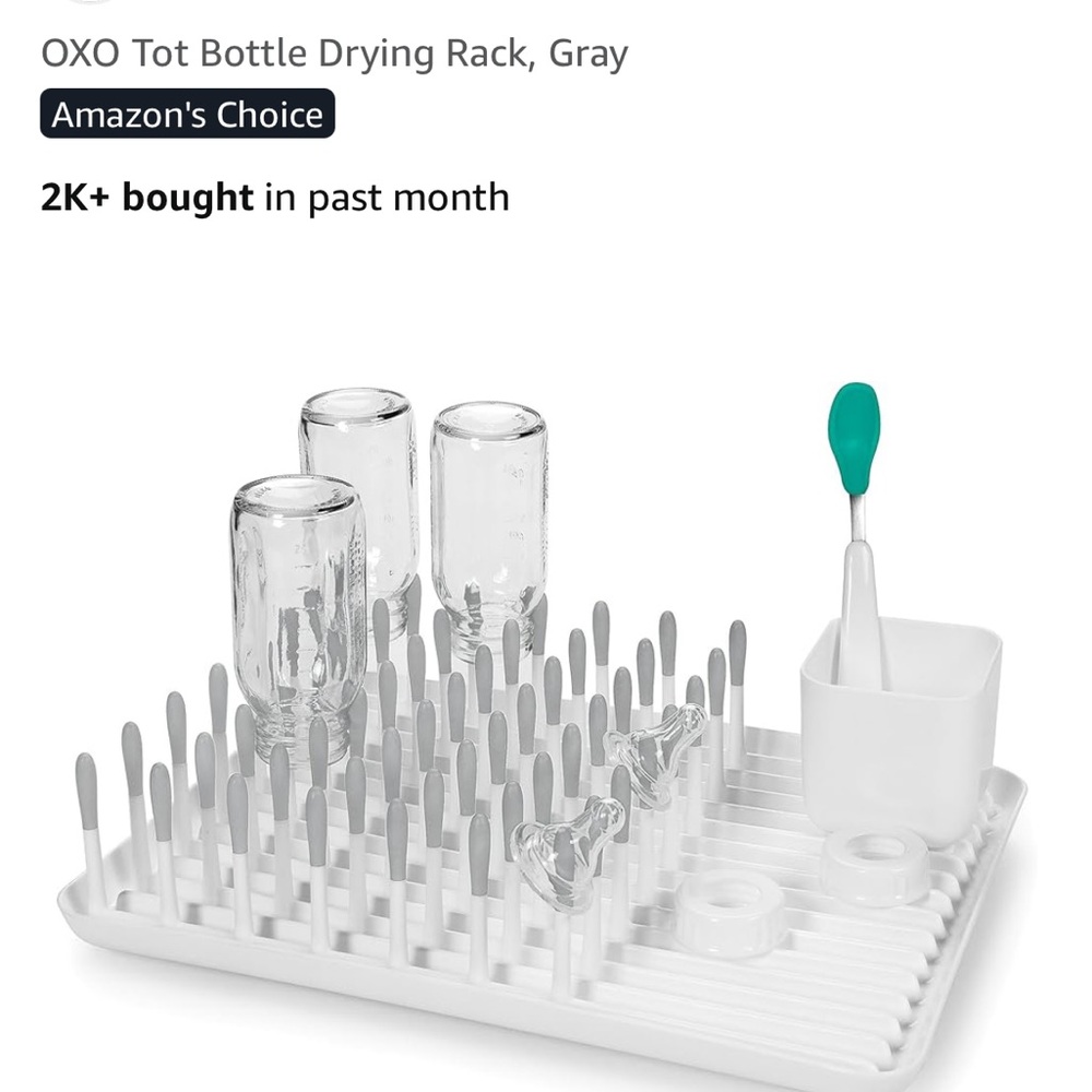 OXO Bottle Drying Rack with bottle brush